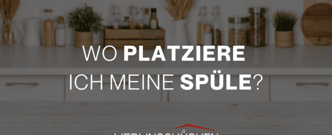 Küchenstudio Eine Küche mit den Worten „wo platiere ich mein splue?“.