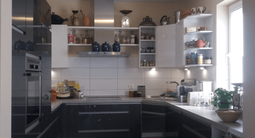 Küchenstudio Eine 3D-Darstellung einer Küche.