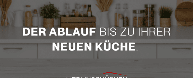Küchenstudio Ein Bild einer Küche mit einem Zitat, das besagt: „der afflub bis zu neuer kuche“.