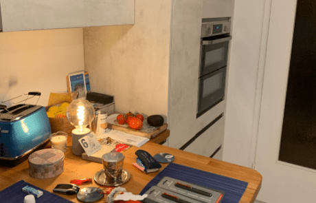 Küchenstudio Eine 3D-Darstellung einer Küche.