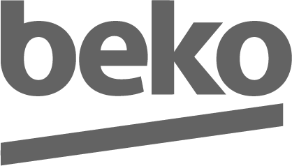 Küchenstudio Graues „beko“-Logo mit einem diagonalen Strich darunter, wie es im renommierten Küchenstudio Nürnberg zu sehen ist.
